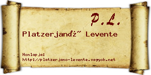 Platzerjanó Levente névjegykártya